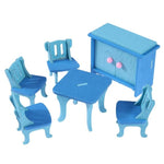 Simulation Miniature Wooden Furniture Toys Dolls Kids Baby Room Play Toy Furniture DollHouse Wood Furniture Set For Dolls