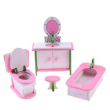 Simulation Miniature Wooden Furniture Toys Dolls Kids Baby Room Play Toy Furniture DollHouse Wood Furniture Set For Dolls