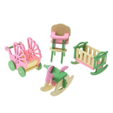 Simulation Miniature Wooden Furniture Toys Dolls Kids Baby Room Play Toy Furniture DollHouse Wood Furniture Set For Dolls