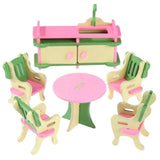 Simulation Miniature Wooden Furniture Toys Dolls Kids Baby Room Play Toy Furniture DollHouse Wood Furniture Set For Dolls