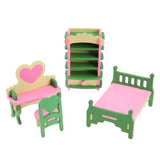 Simulation Miniature Wooden Furniture Toys Dolls Kids Baby Room Play Toy Furniture DollHouse Wood Furniture Set For Dolls