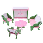 Simulation Miniature Wooden Furniture Toys Dolls Kids Baby Room Play Toy Furniture DollHouse Wood Furniture Set For Dolls