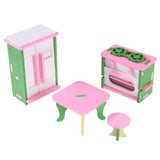 Simulation Miniature Wooden Furniture Toys Dolls Kids Baby Room Play Toy Furniture DollHouse Wood Furniture Set For Dolls