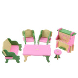 Simulation Miniature Wooden Furniture Toys Dolls Kids Baby Room Play Toy Furniture DollHouse Wood Furniture Set For Dolls