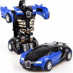 Zhenwei Police Transform Robot Car Pull back Bump into Transformation Deformation Robot 2 In 1 Car Model Vehicle Boys Toys Gift