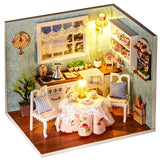 Doll House Furniture Diy Miniature 3D Wooden Miniaturas Dollhouse Toys for Children Birthday Gifts Casa Kitten Diary H013