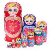 Russian Matryoshka Dolls Basswood Creative Bear Ear Nesting Dolls Gift Russian Traditional Feature Ethnic Style Unisex DIY Dolls