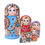 Russian Matryoshka Dolls Basswood Creative Bear Ear Nesting Dolls Gift Russian Traditional Feature Ethnic Style Unisex DIY Dolls