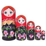 Russian Matryoshka Dolls Basswood Creative Bear Ear Nesting Dolls Gift Russian Traditional Feature Ethnic Style Unisex DIY Dolls