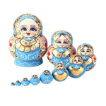 Russian Matryoshka Dolls Basswood Creative Bear Ear Nesting Dolls Gift Russian Traditional Feature Ethnic Style Unisex DIY Dolls