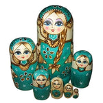 Russian Matryoshka Dolls Basswood Creative Bear Ear Nesting Dolls Gift Russian Traditional Feature Ethnic Style Unisex DIY Dolls