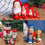 Russian Matryoshka Dolls Handmade Christams Santa Nesting Dolls Set Matryoshka Dolls Toys Home Decor Kids Christmas Gift