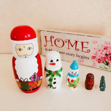 Russian Matryoshka Dolls Handmade Christams Santa Nesting Dolls Set Matryoshka Dolls Toys Home Decor Kids Christmas Gift