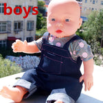 41CM Baby Kids Reborn Baby Doll Soft Vinyl Silicone Lifelike Sound Laugh Cry Newborn Baby Toy for Boys Girls Birthday Gift