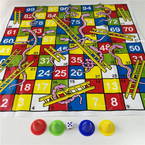 Children Snake Ladder Plastic Flight Chess Set Portable Board Game Funny Family Party Games Toys for Kids