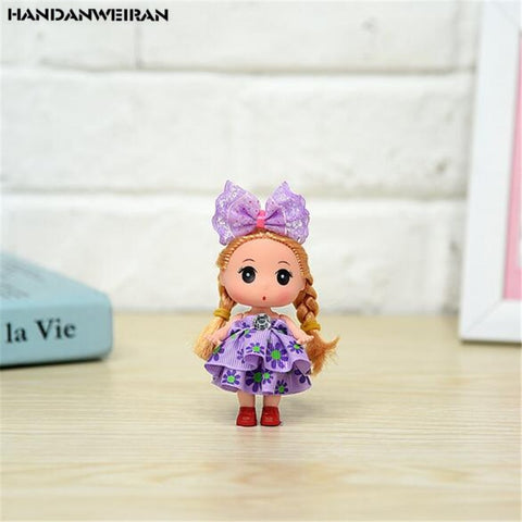 1PCS Cute Floral Skirt Confused Doll Fshion Girl Small Pendant Activity Birthday Girls Favorite Gift Dolls For Kids 2020 Hot 9CM