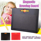 33.5x25.5cm Magnetic Tablet Magnet Pad Drawing Board Steel Bead Stylus Pen Learning Educational Writing Toys for Children Gift