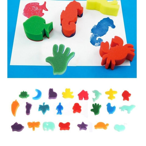 24pcs Sponge Children Kids Art Craft Painting Set Home Education School DIY Craft Toys