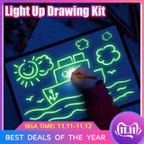 Light Drawing Pad Kids Luminescent Drawing Board Glowing Magic Graffiti Painting Writing Educational Toy