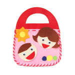 1pcs DIY Applique Bag Kids Children Handmade Montessori Toys Non-woven Cloth Cartoon Animal Flower Bag Craft Art Craft Gift