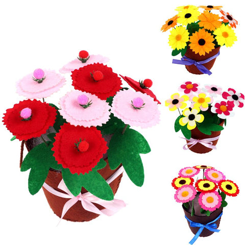 Art and Crafts Toy for Kids DIY Flower Pot Potted Plant Kindergarten Learning Education Toys Montessori Teaching Aids