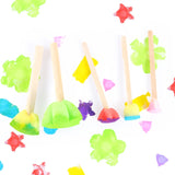 Children's handmade DIY graffiti sponge brush wood handle 5 sticks seal sponge pigment art materials   arts and crafts for kids