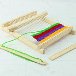 Child DIY Wooden Handloom Developmental Toy Yarn Weaving Knitting Shuttle Loom