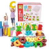 Fun Wooden Early Education Baby English Learning ABC Alphabet Letter Cards Cognitive Animal Puzzle Toys