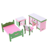 Wooden 3D Furniture Toys Kids Simulation DollHouse Furniture Set Toy Play House Dolls Baby Room Miniature Set Dropshipping