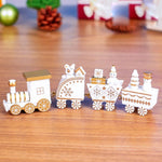 4pcs Mini Christmas Decoration Wooden Train toy Home Decor Christmas Gift Kids Baby Toys Vehicles Children  Wooden Train Xmas