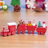 4pcs Mini Christmas Decoration Wooden Train toy Home Decor Christmas Gift Kids Baby Toys Vehicles Children  Wooden Train Xmas