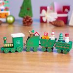 4pcs Mini Christmas Decoration Wooden Train toy Home Decor Christmas Gift Kids Baby Toys Vehicles Children  Wooden Train Xmas