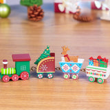 4pcs Mini Christmas Decoration Wooden Train toy Home Decor Christmas Gift Kids Baby Toys Vehicles Children  Wooden Train Xmas