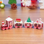 4pcs Mini Christmas Decoration Wooden Train toy Home Decor Christmas Gift Kids Baby Toys Vehicles Children  Wooden Train Xmas