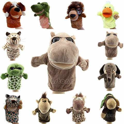 Child Kids Cute Plush Velour Animals Hand Puppets Chic Designs Learning Aid Toys