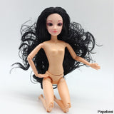 Papabasi 1set Doll body 12 Moveable Joints with head 3D eyes long hair toy kids girls gift doll toys