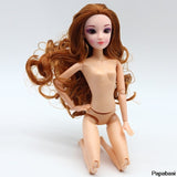 Papabasi 1set Doll body 12 Moveable Joints with head 3D eyes long hair toy kids girls gift doll toys