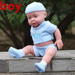 41CM Baby Kids Reborn Baby Doll Soft Vinyl Silicone Lifelike Sound Laugh Cry Newborn Baby Toy for Boys Girls Birthday Gift