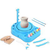 Mini DIY Handmake Ceramic Pottery Machine Pottery Wheels Kids Arts Craft Educational Gift Toy For Children