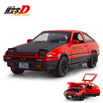 Initial D AE86 Alloy Metal Diecast Cars Model Inital Toy Car Vehicles RX7 Pull Back 1:28 Light For Children Boy Toys