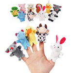 Drop shjpping 10PCS Cute Cartoon Biological Animal Finger Puppet Plush Toys Child Baby Favor Dolls Boys Girls Finger Puppets FZH