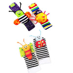 Wrist Strap Rattles Animal Socks Toy New A Pair 2pcs/set Baby Infant Soft Handbells Hand Foot Developmental Toys 0-12Months