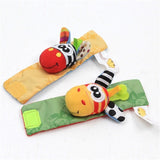 Wrist Strap Rattles Animal Socks Toy New A Pair 2pcs/set Baby Infant Soft Handbells Hand Foot Developmental Toys 0-12Months