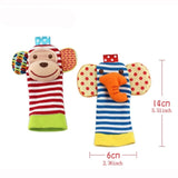Wrist Strap Rattles Animal Socks Toy New A Pair 2pcs/set Baby Infant Soft Handbells Hand Foot Developmental Toys 0-12Months