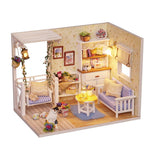 Doll House Furniture Diy Miniature 3D Wooden Miniaturas Dollhouse Toys for Children Birthday Gifts Casa Kitten Diary H013