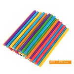 50Pcs DIY Wooden Stick Popsicle Ice Cream Sticks Colorful Hand Crafts Art Creative Educational Toys For Children Kids Baby