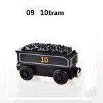 Wooden Magnetic Trains Toys Track Railway Vehicles Toys Wood Locomotive Cars for Children Kids Gift Trains Model