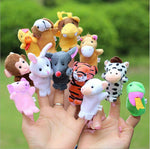 Family Finger Puppets Cloth Doll Baby Educational Hand Cartoon Animal Toys Sets