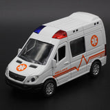 1:32 Hospital Rescue Police Alloy Ambulance Vehicle with Sound Light Diecast Car Model Toys for Gift With Pull Back For Children