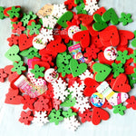 100pcs/lot DIY Art Craft Toys Wooden Buttons Heart Flower Shaped 2-Hole Wood Buttons Educational Toys for Children Birthday Gift